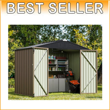 Load image into Gallery viewer, Elegant 8x6 ft Metal Outdoor Storage Shed - Waterproof &amp; Secure with Lock