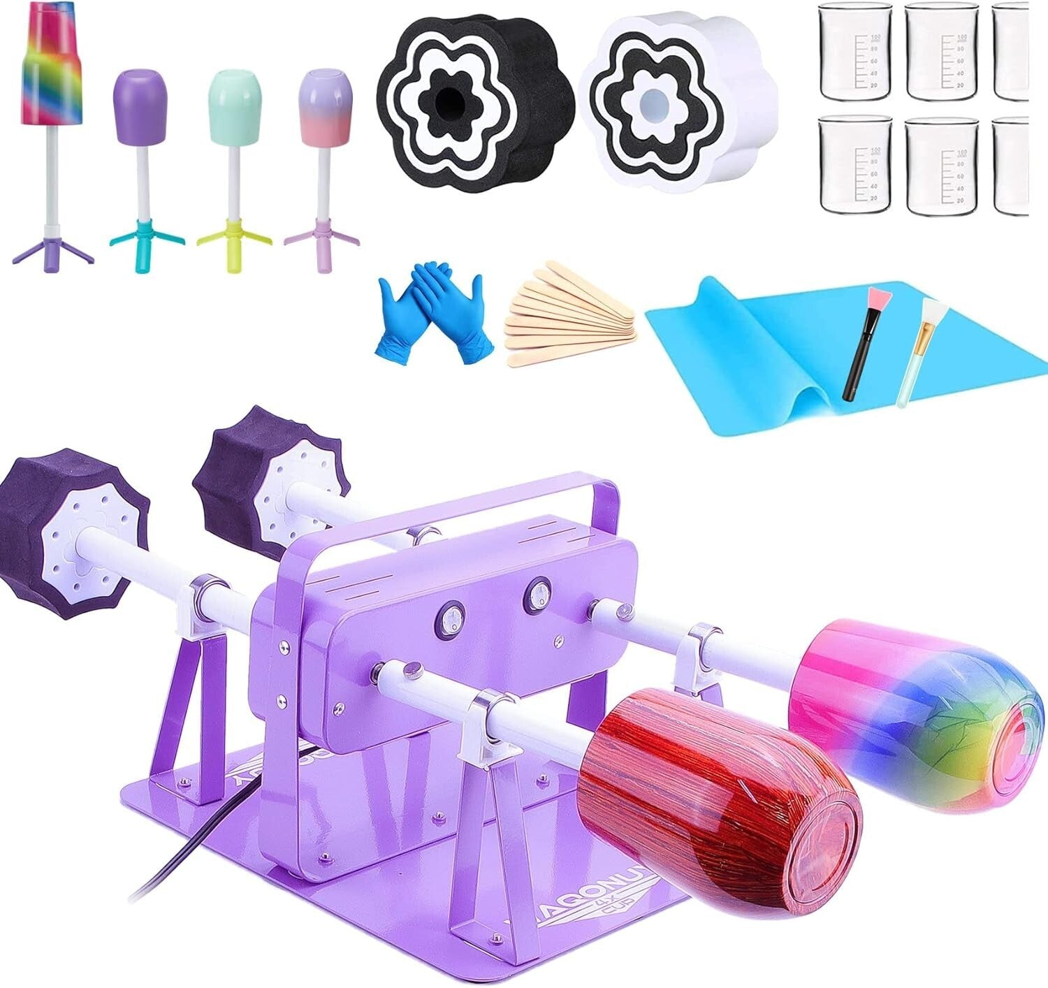 Craft-Ready Tumbler Spinner Set with Individual Switches & Heat Control Options