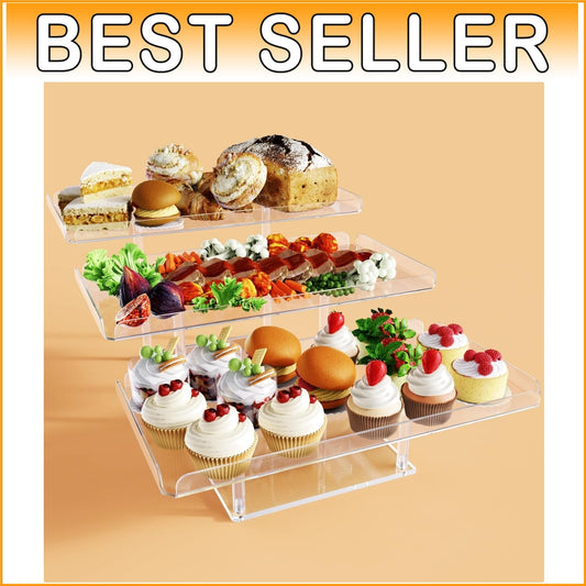 Acrylic Buffet Dessert Risers - 3-Tier Cake Stand for Tea Parties & More
