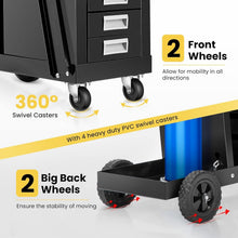 Load image into Gallery viewer, Compact Portable Welding Cart with Four Drawers &amp; Safety Chains for Tank Storage