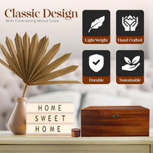 Load image into Gallery viewer, Decorative Lockable Memory Box - Solid Walnut Finish, 6L Storage Volume