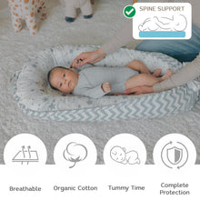Load image into Gallery viewer, Adjustable Ergonomic Baby Lounger - Organic Cotton Nest for Secure Baby Support