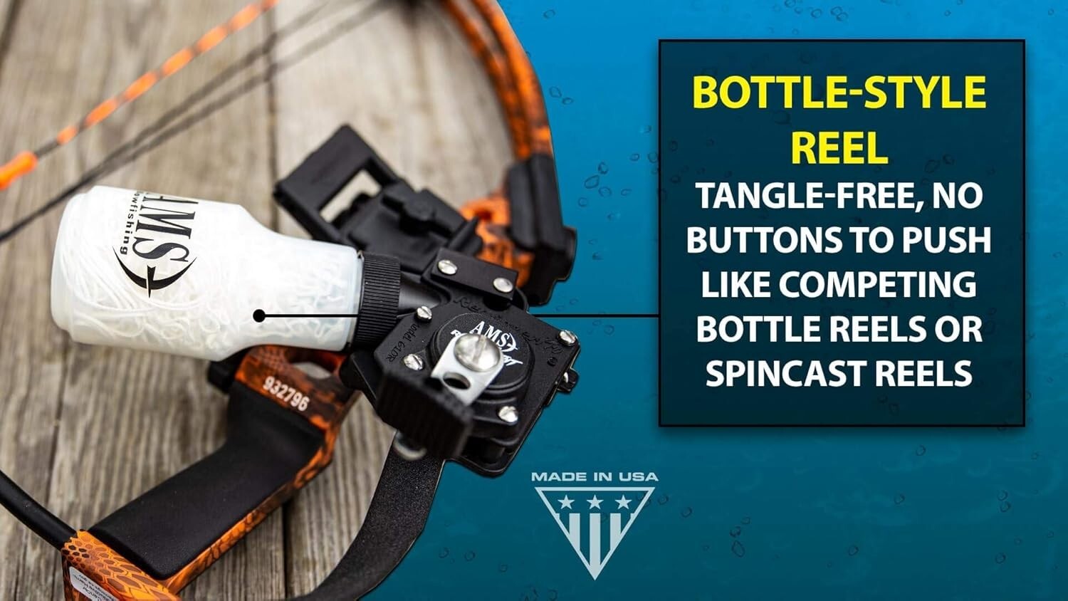 Durable Stainless Steel Retriever TNT Bowfishing Reel with Quick-Release Mount