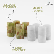 Load image into Gallery viewer, Elegant Onyx Marble Checkers Pieces - 1.25'' Handmade Luxury Game Accessories