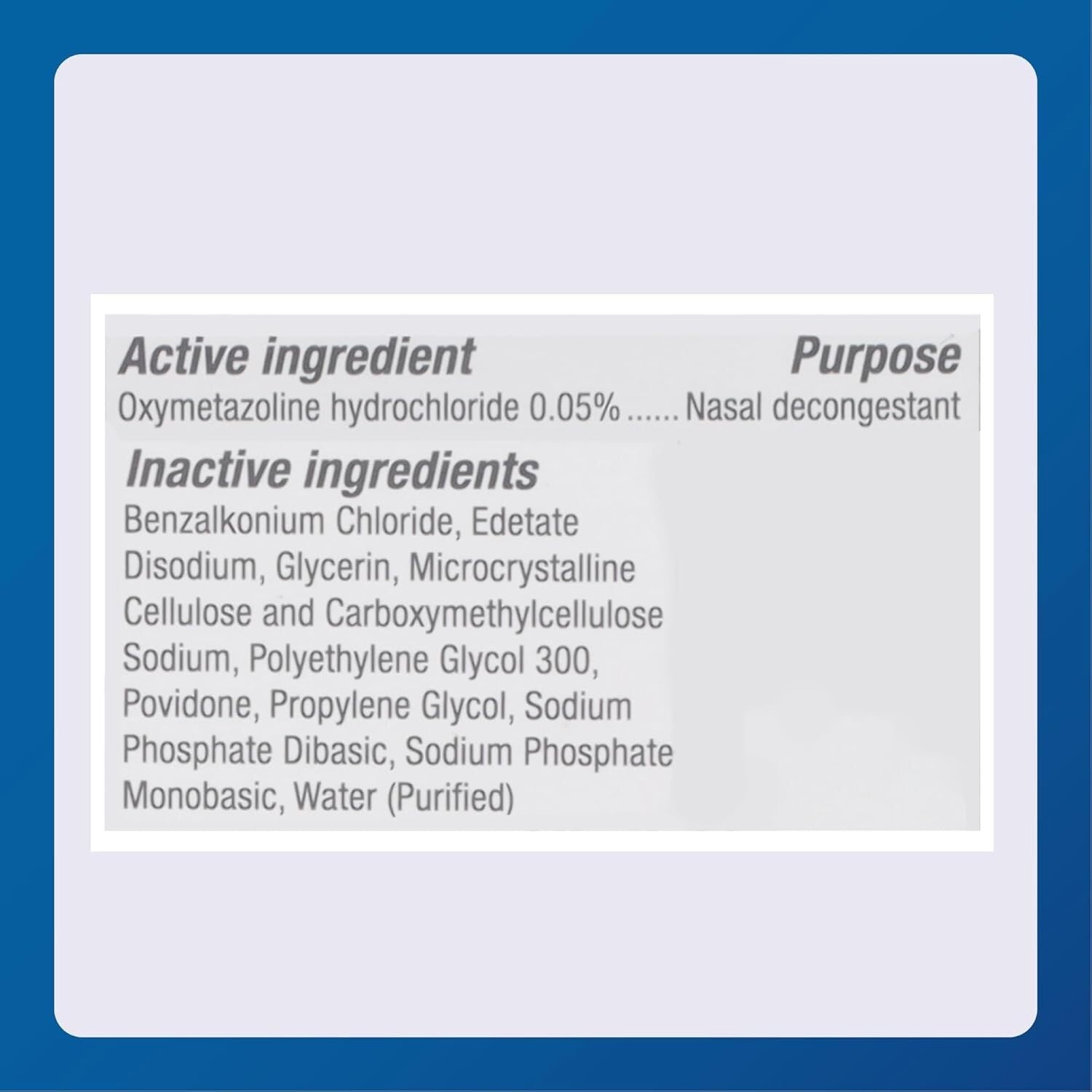 12-Hour Nasal Decongestant Spray - Oxymetazoline Hydrochloride 0.05% - Family...