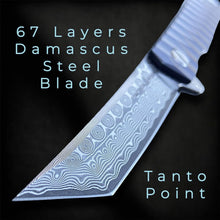 Load image into Gallery viewer, Utility-Tuned Damascus Steel Knife with TC4 Titanium Handle - EDC Sunday Special
