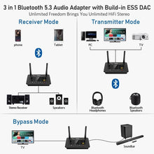 Load image into Gallery viewer, Bluetooth 5.3 HiFi Transmitter Receiver for Home Stereo - Dual Device Connection