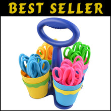 Load image into Gallery viewer, Premium Kids’ Scissor Caddy with 5-Inch Pointed Scissors - Ideal for Classrooms