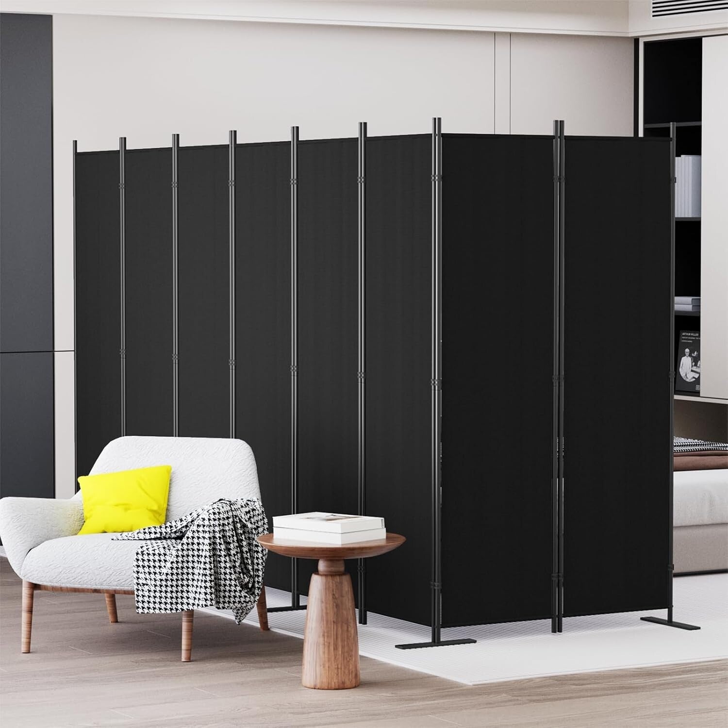 Portable 8-Panel Room Divider - Freestanding Privacy Solution, 160" W x 71" H