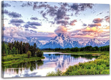 Load image into Gallery viewer, Breathtaking Oxbow Bend National Park Art - 16x24 Framed Canvas for Your Home