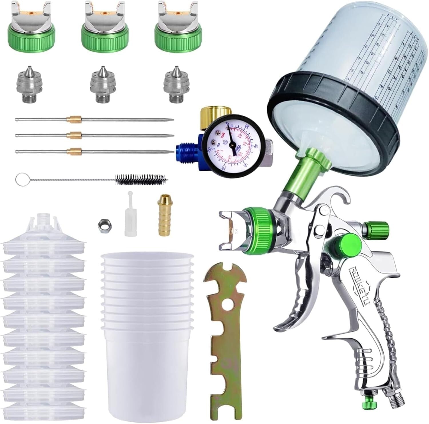 Lightweight HVLP Paint Gun with 10 Disposable Cups - Perfect for Home & Auto