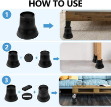 Load image into Gallery viewer, Versatile 6-Inch Bed Risers with Anti-Slip Design - 8 Pack Round Lifters