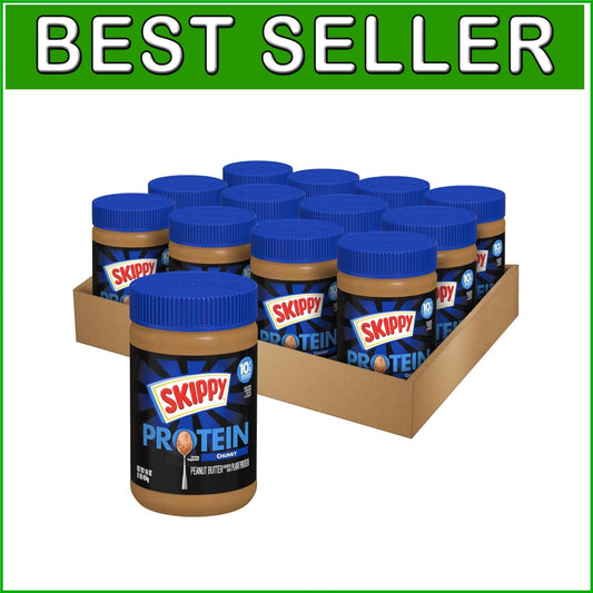 Chunky Peanut Butter with Plant Protein - 16oz Jar, 12 Pack, Gluten-Free