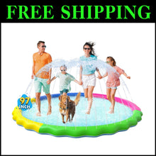 Load image into Gallery viewer, Colorful Splash Mat for Kids and Dogs - Non-Slip 97-Inch Water Party Fun