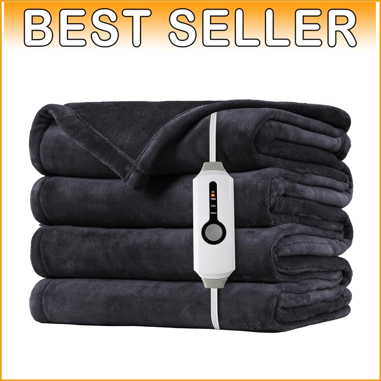 Cozy Heated Throw Blanket 50"x60" - Flannel with 4 Heat Levels & Auto Off