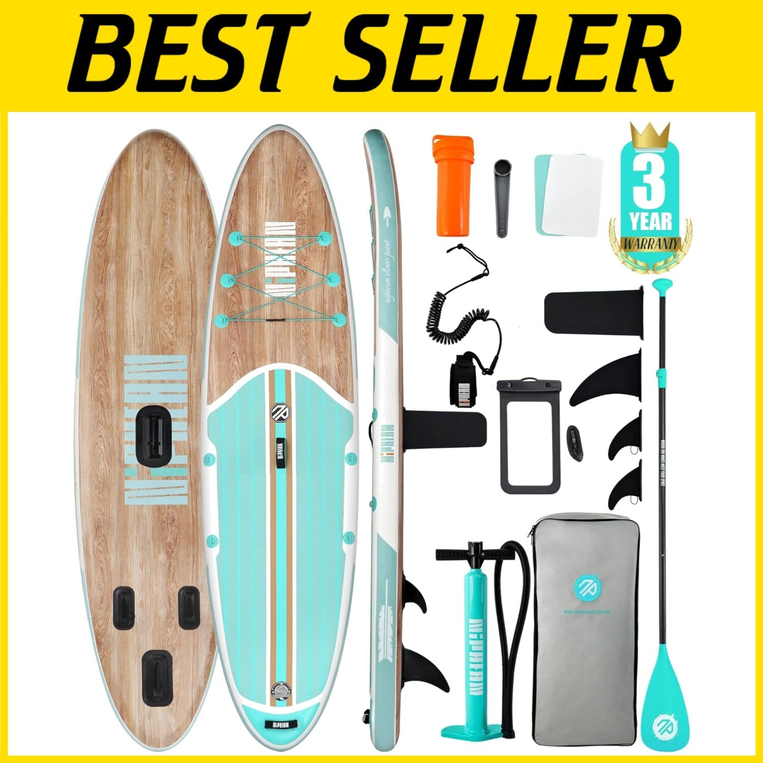 Versatile 10’6’’ Inflatable Paddle Board with Full Accessories Set - Mint