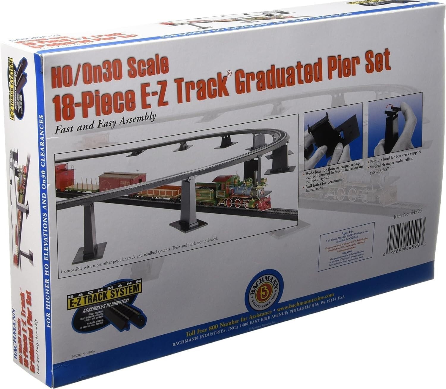 Customizable 18 PC E-Z Track Pier Set - Ideal for HO & On30 Train Layouts