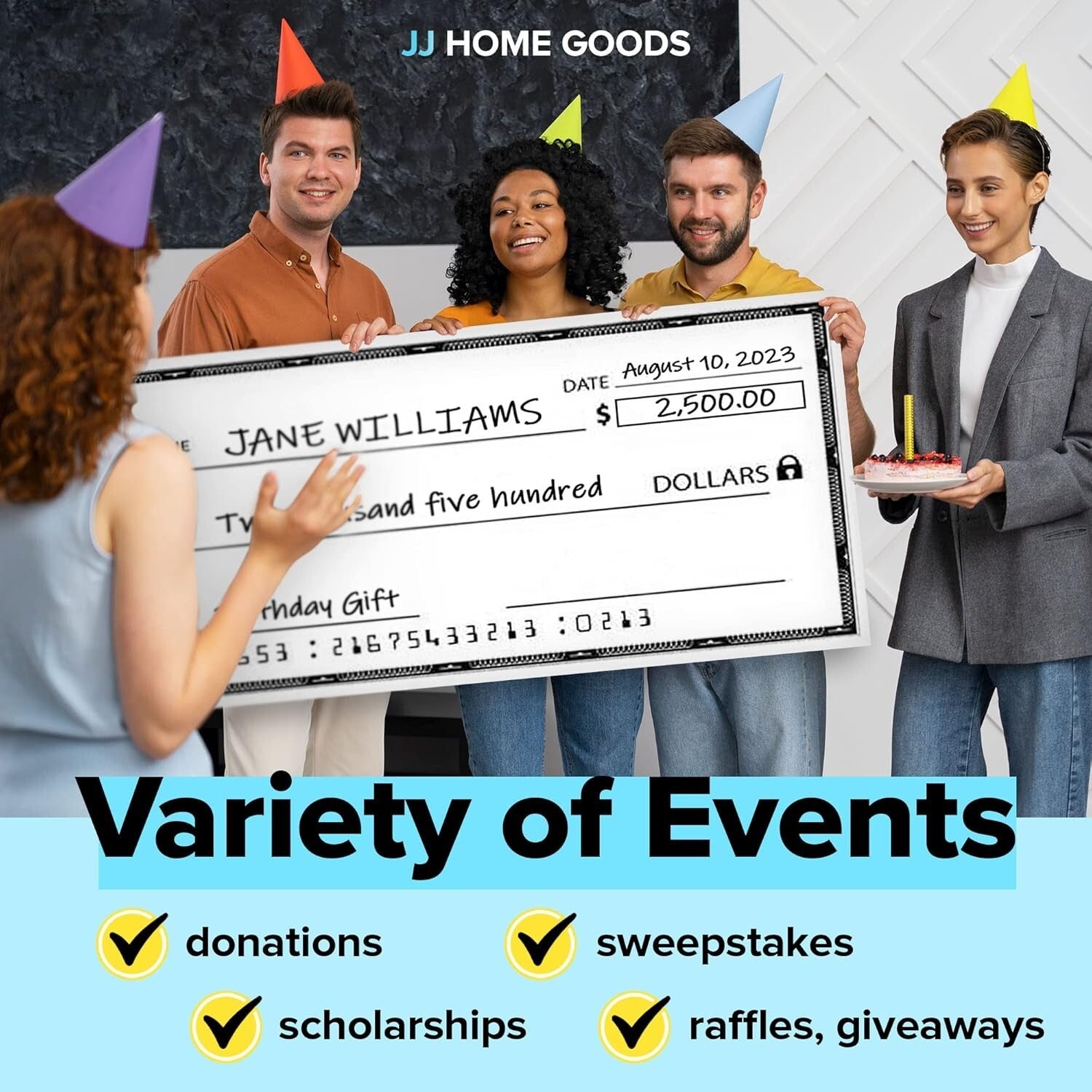 Reusable Dry Erase Big Check - Ideal for Charity, Contests & Presentations