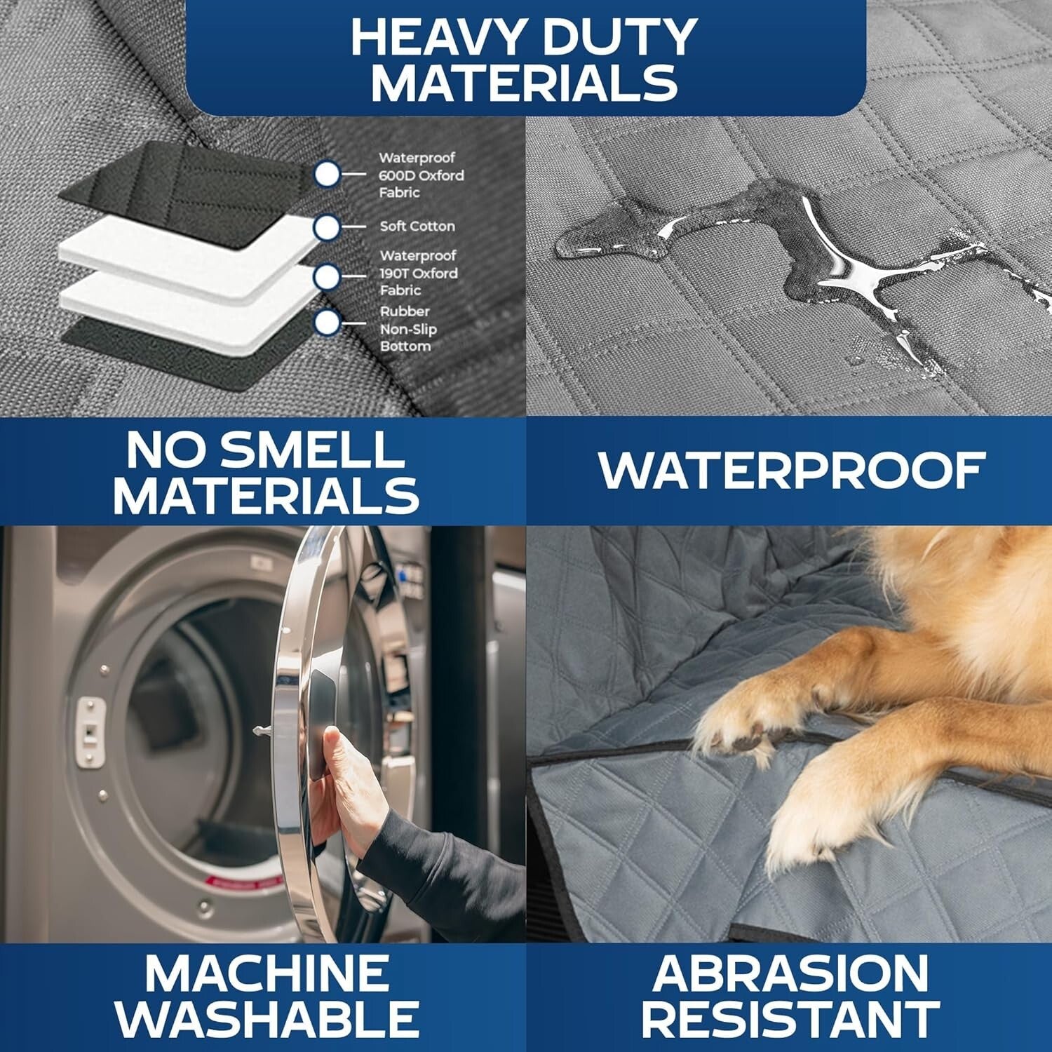 XL Waterproof Dog Seat Cover for Full Crew Cab Trucks – Heavy-Duty Protection