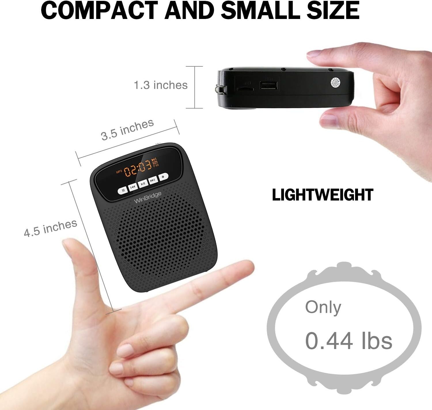 15W Portable Teacher Voice Amplifier - Wireless & Wired Microphone Included