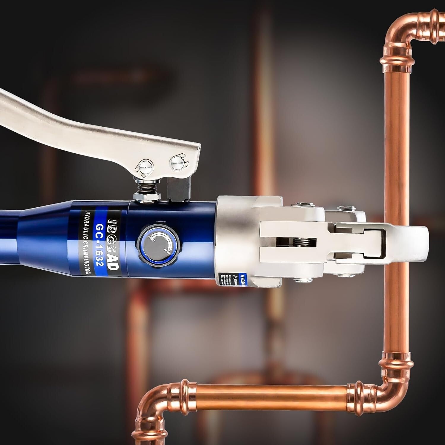 Lightweight Aluminum Copper Press Crimper with Ergonomic Grip - 3 Sizes Included