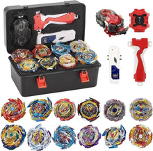 Load image into Gallery viewer, 12 Spinning Tops Bey Battle Burst Set with Portable Box &amp; Two-Way Launchers