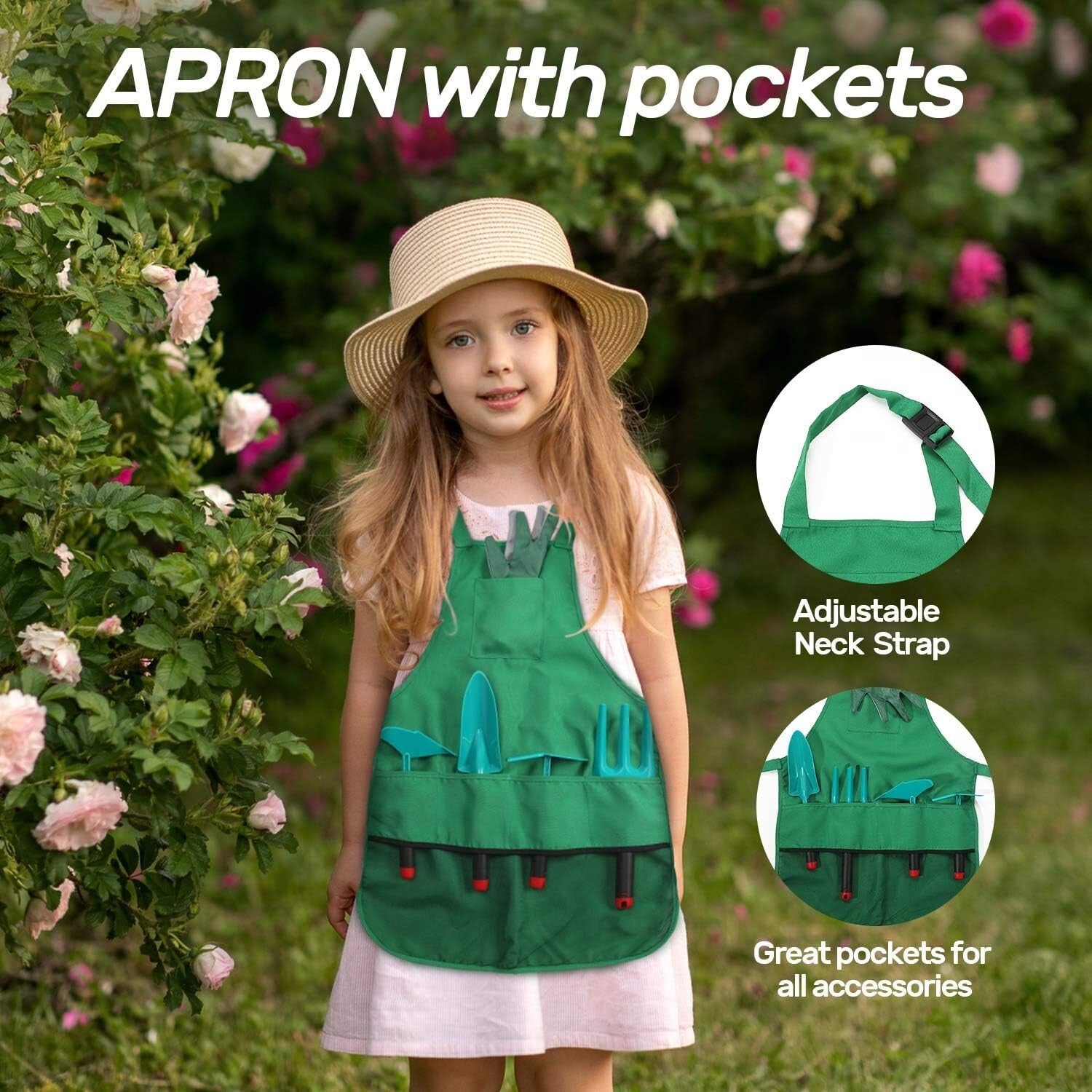 Child-Sized Gardening Tool Set for Outdoor Fun - Includes Wheelbarrow & Gloves