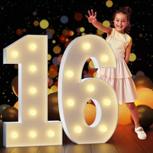 Load image into Gallery viewer, Giant 16 Light-Up Foam Numbers: Perfect for 16th Birthday &amp; Anniversary Parties