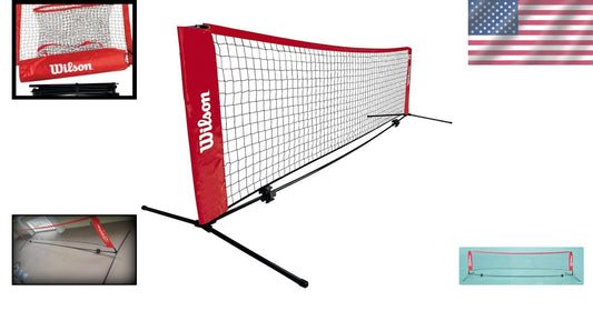 Wilson EZ Tennis Net, 18 ft - Lightweight, Quick Setup for Young Athletes