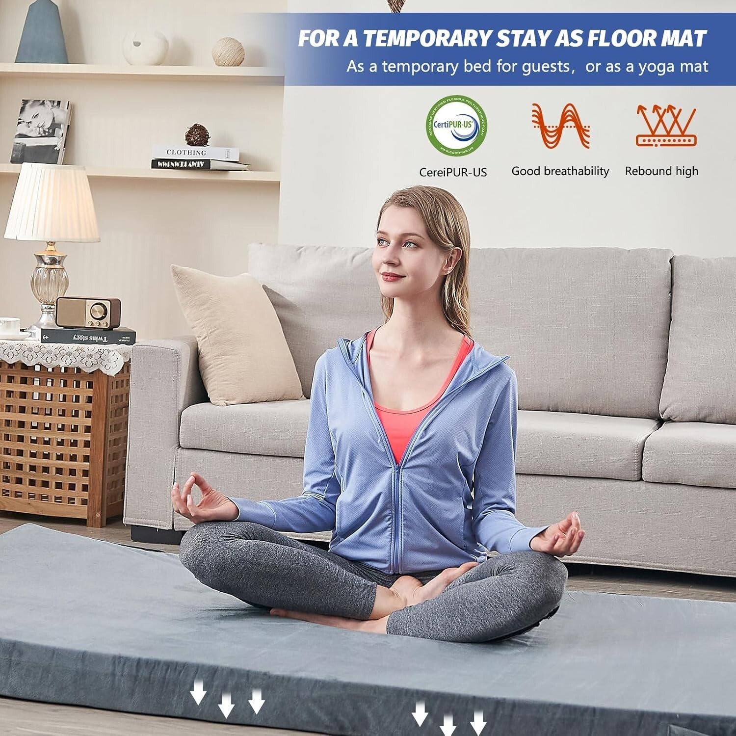 CertiPUR US Waterproof Memory Foam Sleeping Mat - Perfect for Camping and Travel