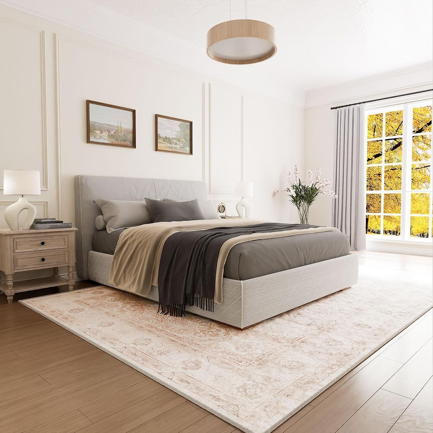 Cozy 8x10 Machine Washable Area Rug – Stylish Non-Slip Low Pile Home Decor