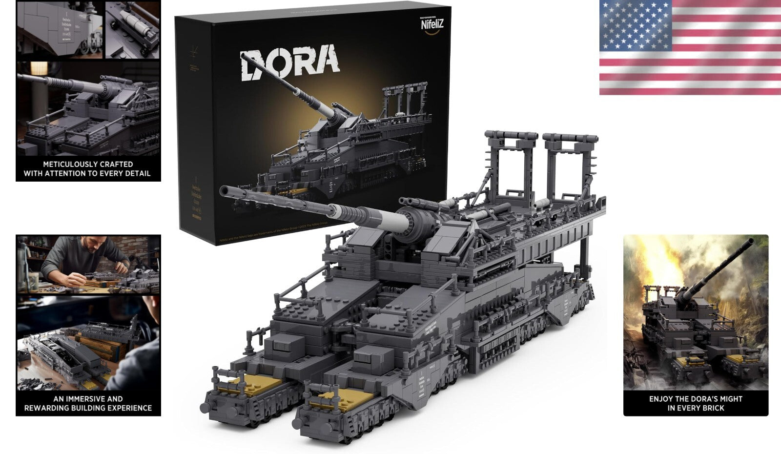 Dora WW2 Classic Model Kit - Engaging Military Building Experience for Adults
