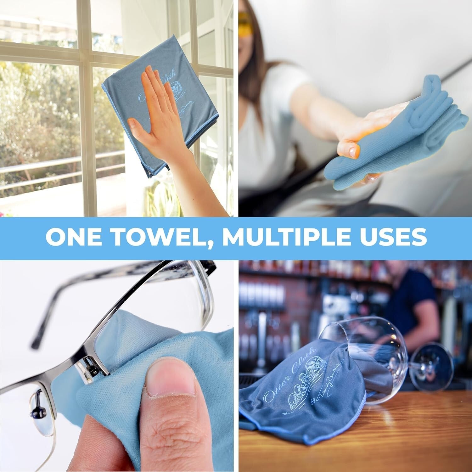 Elegant Grey Microfiber Cloths for Spotless Glass Shine - Pack of 2, 25x20 Inch