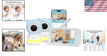 Load image into Gallery viewer, 5-Inch Night Vision Baby Monitor with Dual Cameras &amp; 2-Way Audio Capability