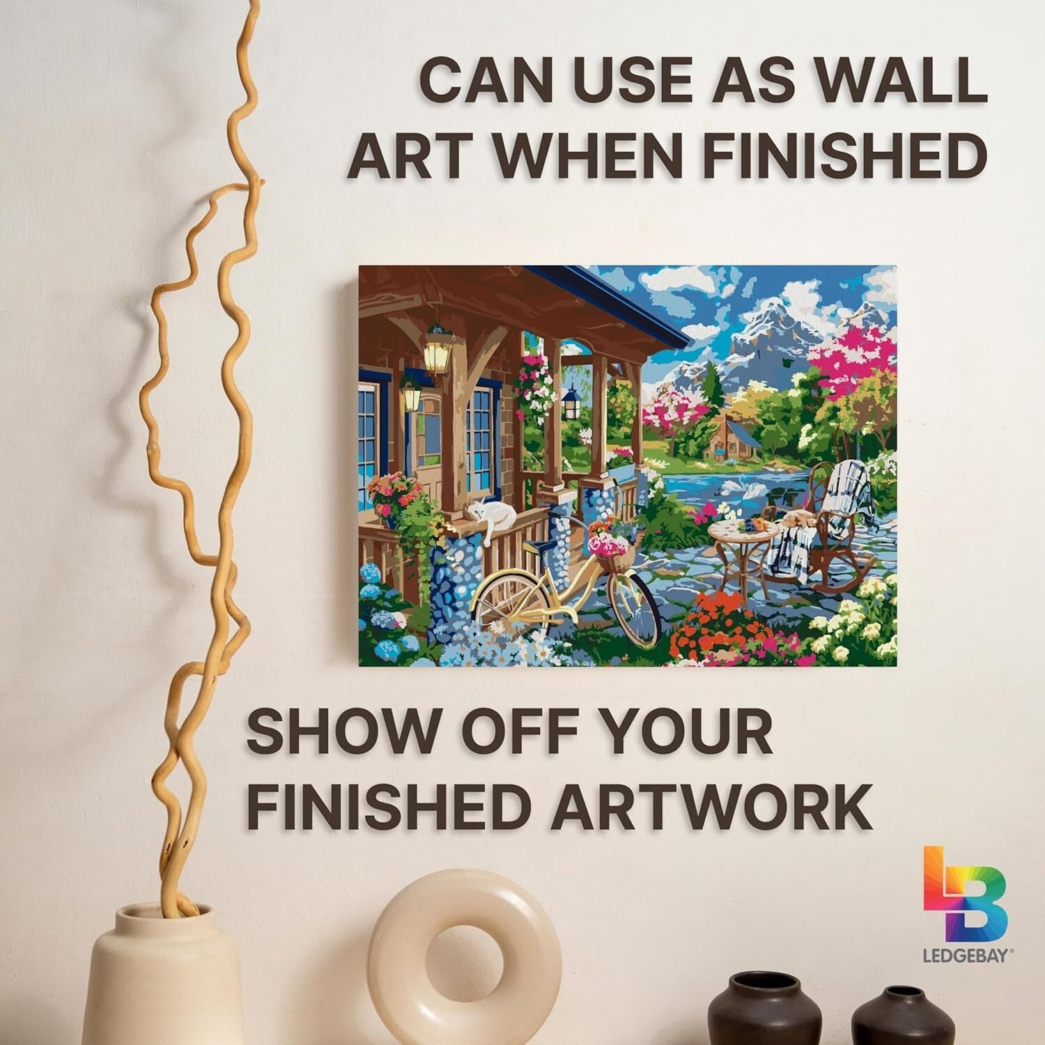 Adult Paint By Numbers Kit with Framed Canvas - Fresh Acrylic Paint & Easel