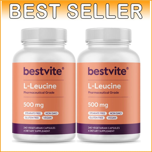 500mg L-Leucine Capsules - 480 Count, NSF Certified for Quality Muscle Boost