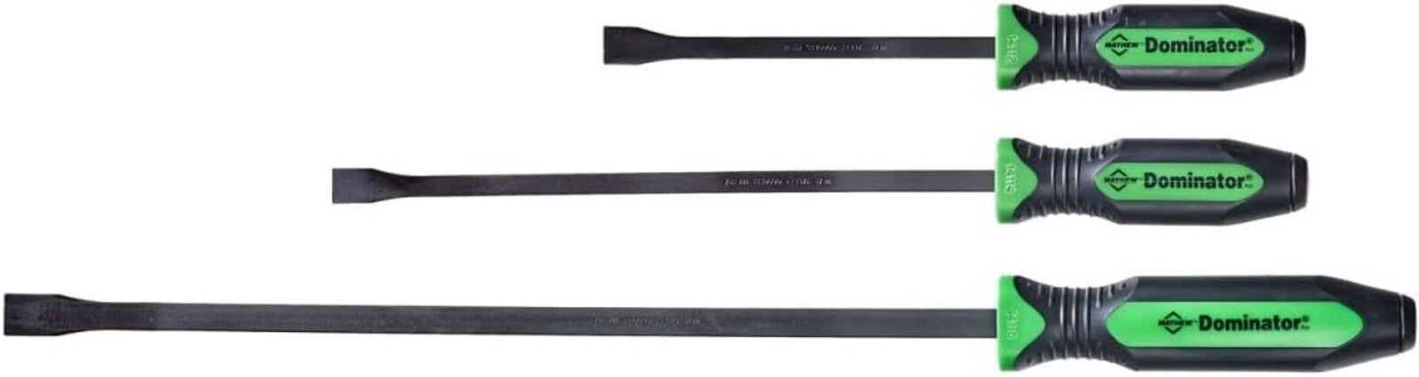 Ergonomic Dominator Curved Pry Bar Set - Green Handles for Maximum Comfort