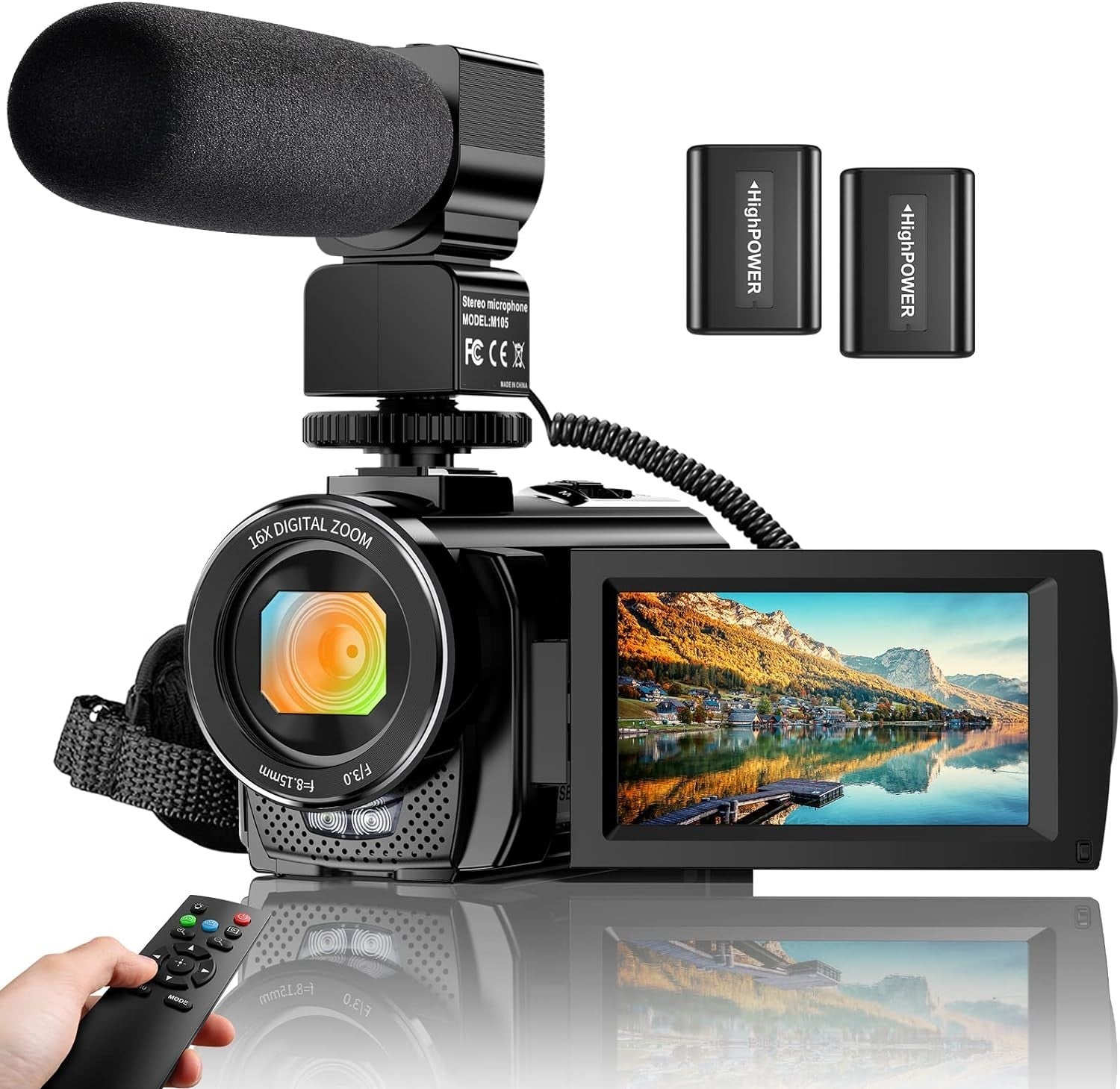 Digital Camcorder with 3'' Screen & Dual Batteries - Perfect for Beginners