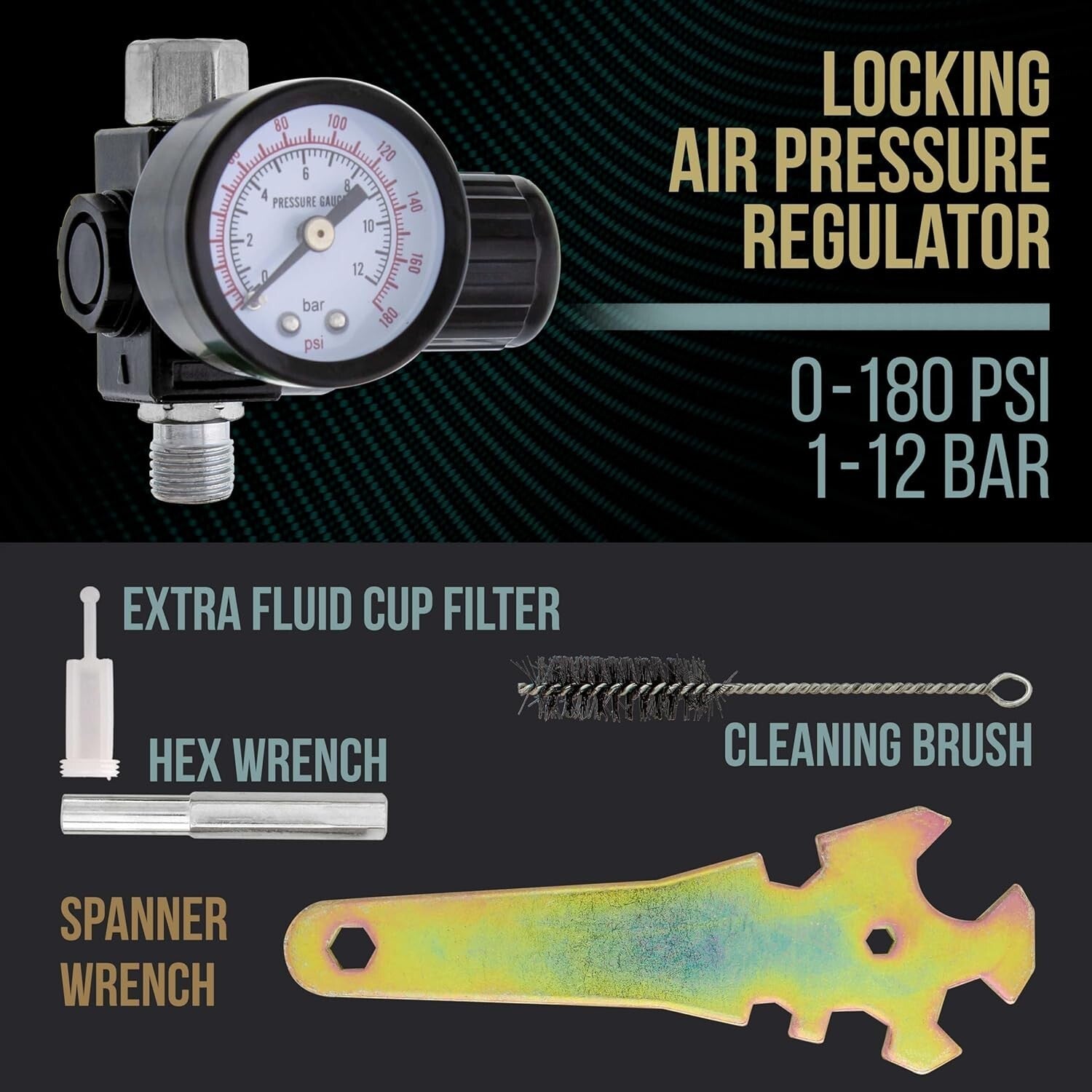 All-in-One HVLP Spray Gun Kit with Air Regulator and Maintenance Accessories