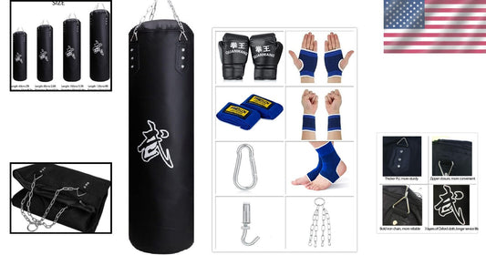 Complete Indoor Boxing Set: 4ft Heavy Bag, Gloves & Accessories for All Ages