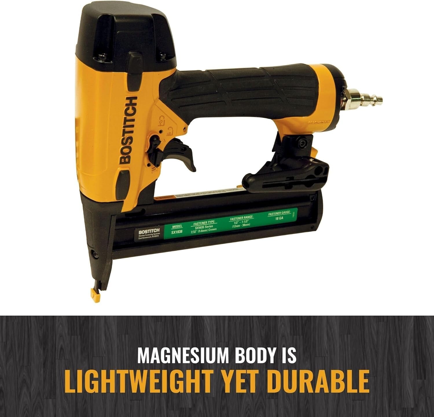 Versatile 18-Gauge Narrow Crown Stapler Kit - Oil-Free & Lightweight Design