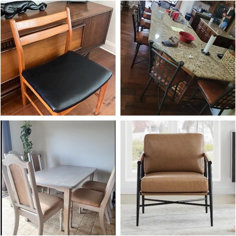 Durable Dark Brown Faux Leather Fabric - 1.2mm, Perfect for Upholstery & Crafts