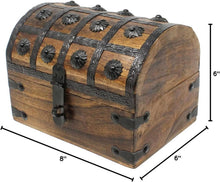 Load image into Gallery viewer, Ultimate Pirate Adventure Set: Wooden Treasure Chest with Map &amp; Colorful Gems