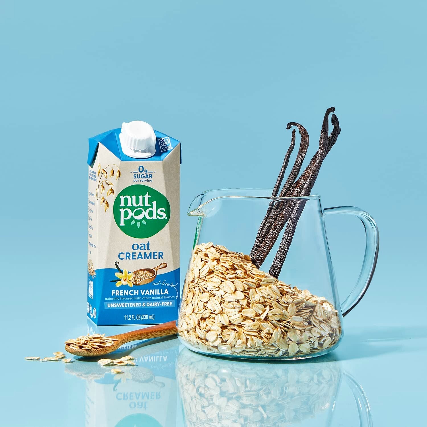 Rich Creamy Oat French Vanilla Creamer - Gluten-Free & Sugar-Free (Pack of 12)