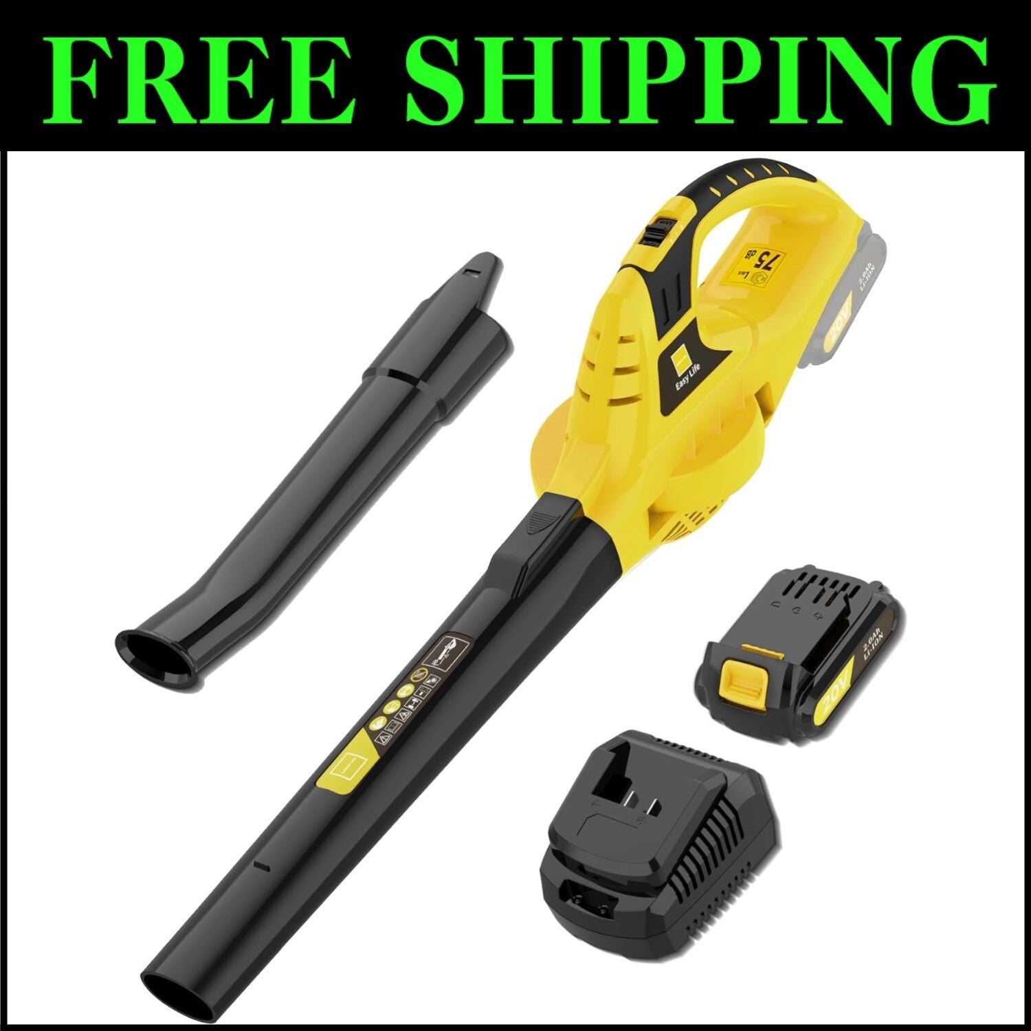 Effortless Handheld Leaf Blower | Turbocharged 21V for Fast Lawn & Patio Cleanup