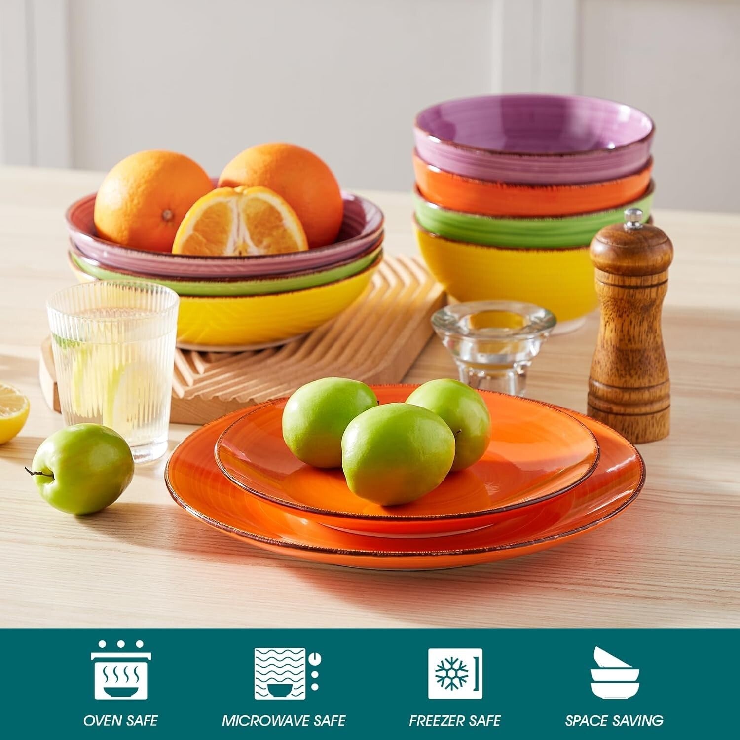 Elegant Set of 6 Ceramic Dinner Plates – Microwave and Dishwasher Safe 10.5 Inch