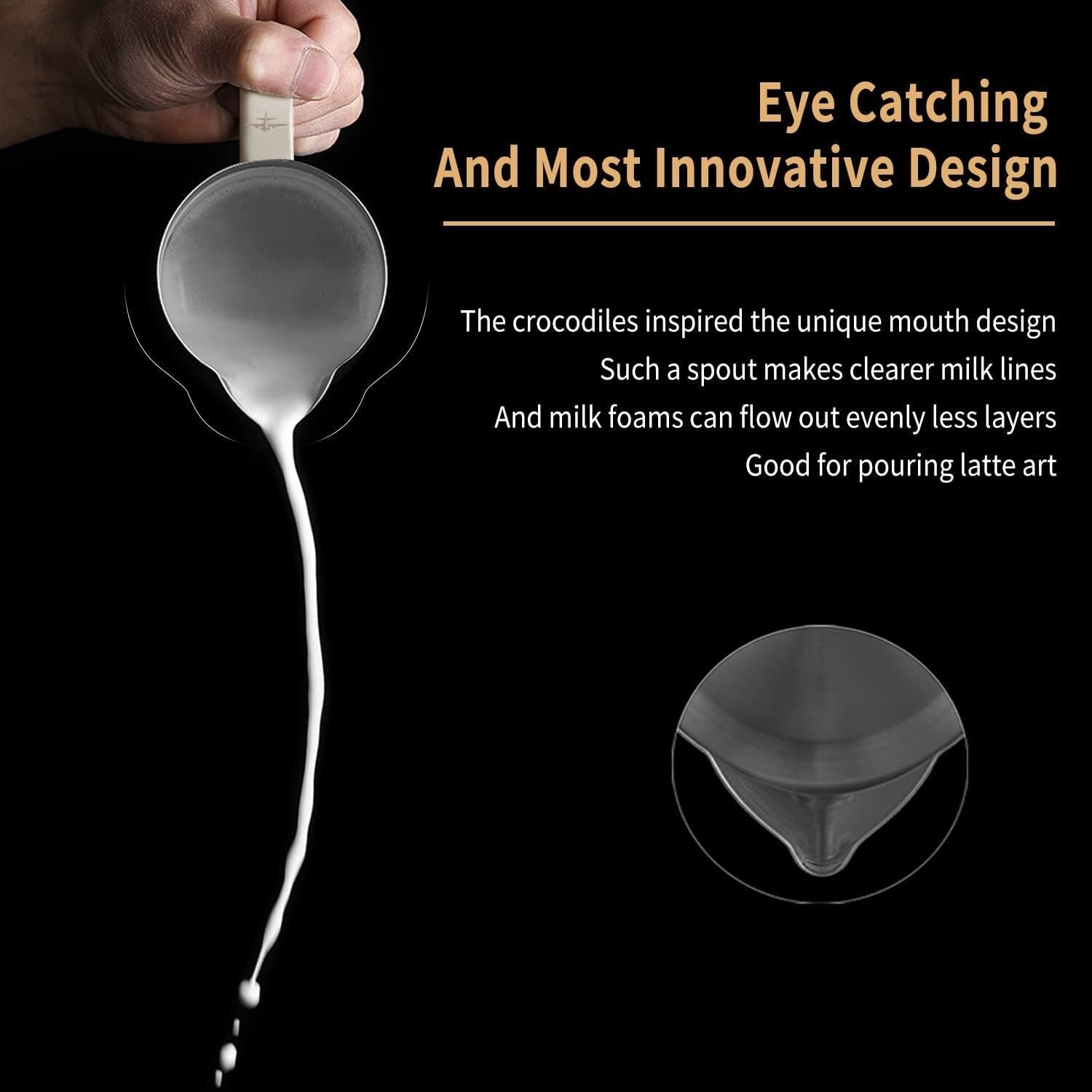 20-Ounce Espresso Frothing Pitcher - Ergonomic Design for Coffee Perfection