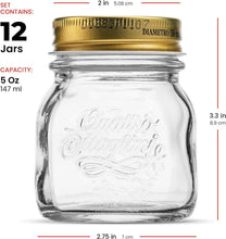 Load image into Gallery viewer, Quattro Stagioni Durable 5 oz Mini Mason Jars - Perfect for Canning &amp; Storage