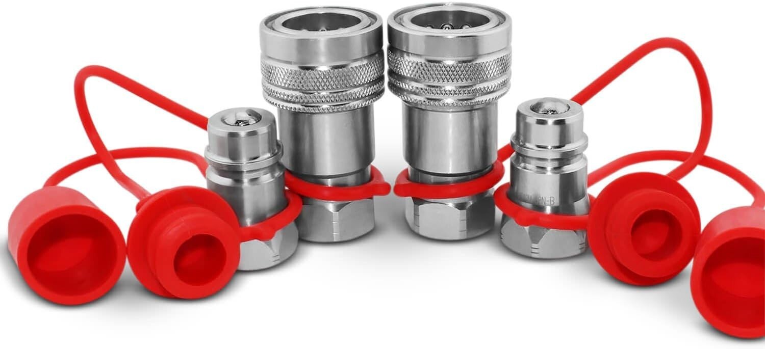 2 Sets of 1/2" Pioneer Style Hydraulic Quick Connect Couplers for All Industries