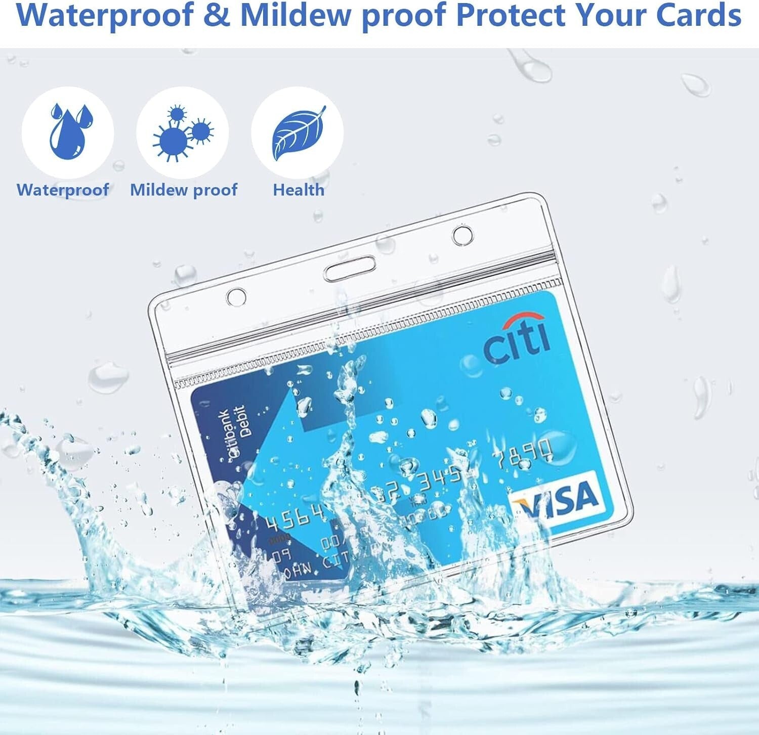 Durable 100 Pack Horizontal ID Badge Holders with Comfort Lanyards - Breakaway